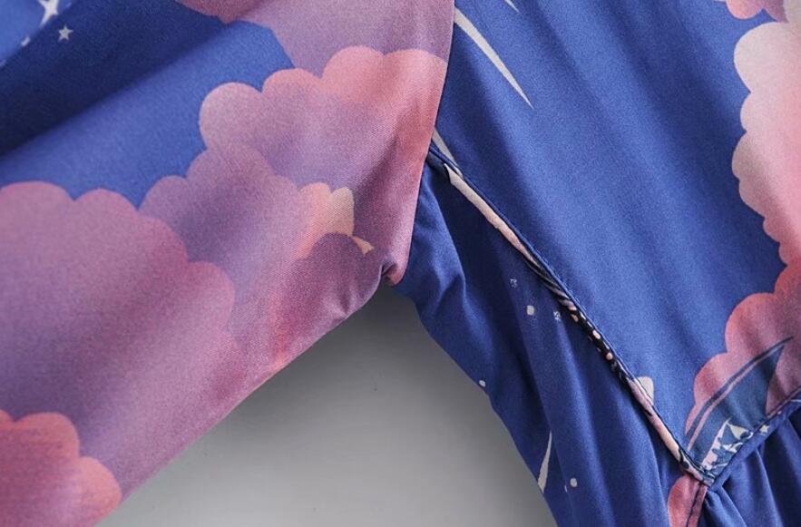 Moonstruck Boho Floral Print Long Sleeve Maxi Dress