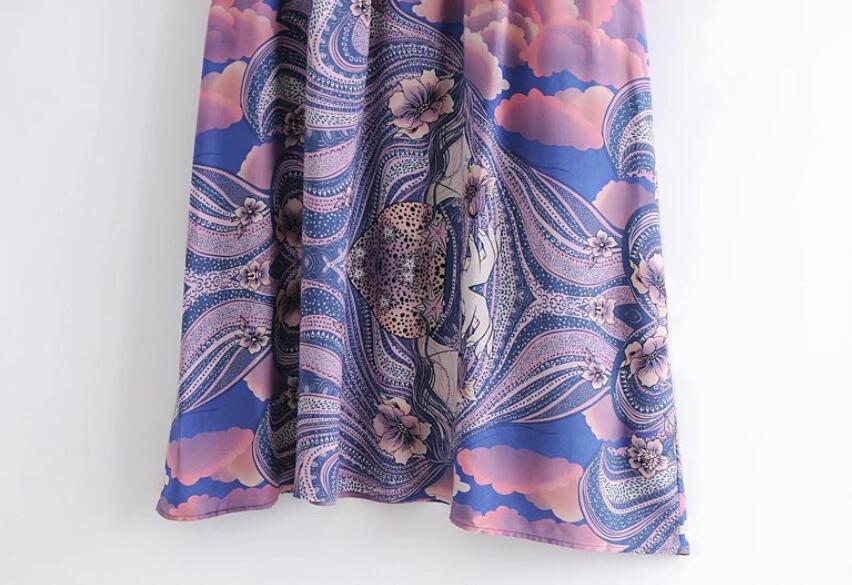 Moonstruck Boho Floral Print Long Sleeve Maxi Dress