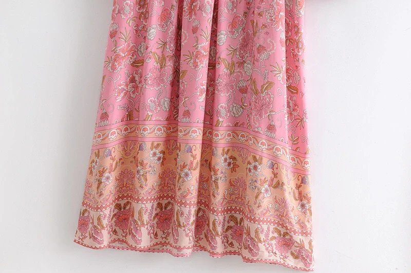 Posy Lane Boho Floral Print Long Sleeve Maxi Dress