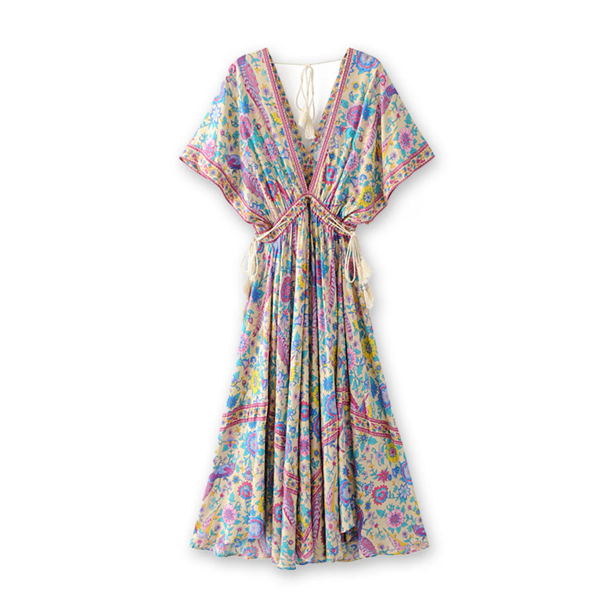 Songbird Boho Floral Print Midi Dress